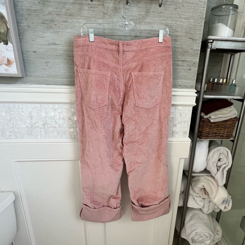 NWT new 31 Anthropologie pilcro Scotty corduroy cuffed pants straight leg pink - Picture 10 of 16